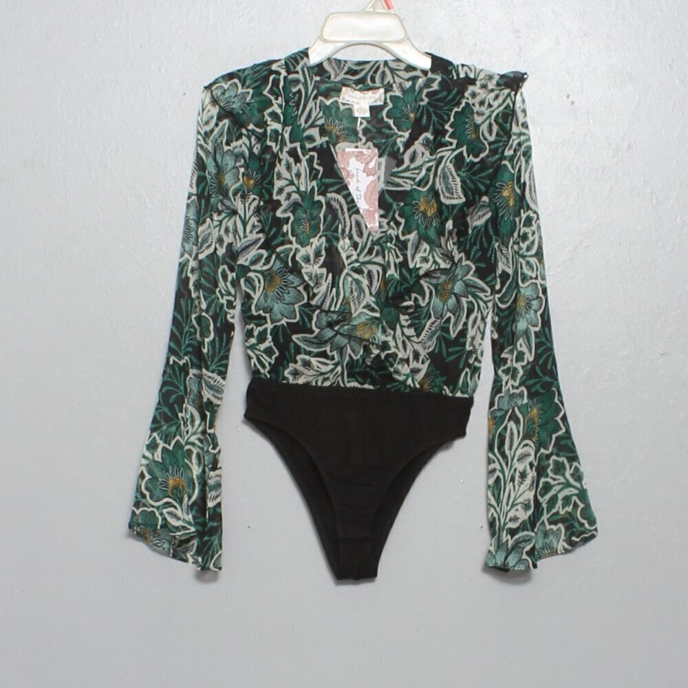 Band of the free nwt black emerald long sleeve blouse bodysuit